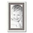 thumbnail image 1 of ArtToFrames 14x24" Matted Picture Frame with 10x20" Single Mat Photo Opening Framed in 1.25" Satin White Frame and 2" Pewter Mat (FWM-3966-14x24), 1 of 8