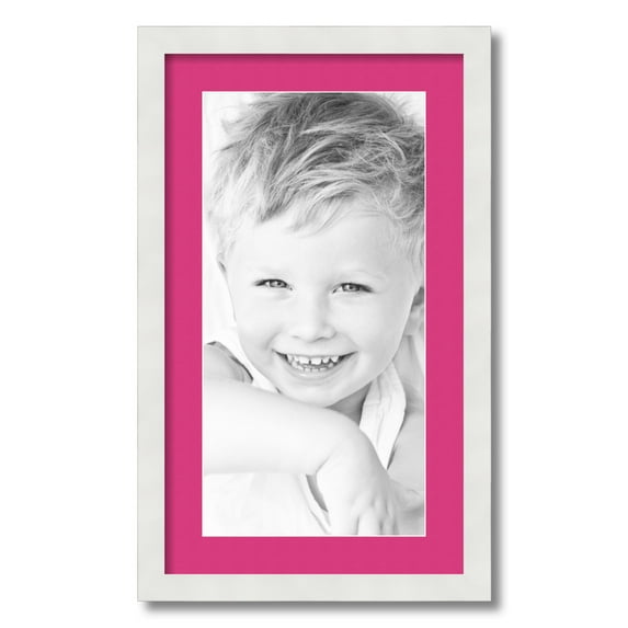 ArtToFrames 14x24 Matted Picture Frame with 10x20 Single Mat Photo Opening Framed in 1.25 Satin White Frame and 2 Tulip Mat (FWM-3966-14x24)