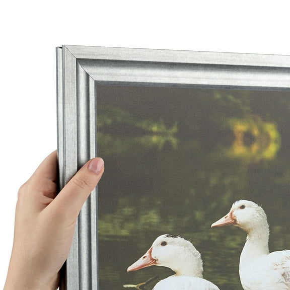 ArtToFrames 14x36 inch Muted Cold Silver Picture Frame, Silver MDF Poster Frame (4682)