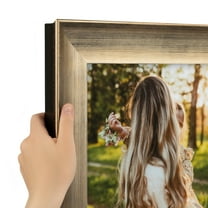 ArtToFrames 15" x 15" Antique Silver Picture Frame, 15x15 inch Silver Wood Poster Frame (WOM-4944)