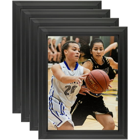 ArtToFrames 15" x 18" Black Matte Reverse Picture Frame, 15x18 inch Black Wood Poster Frame (WOM-4029), 4 Pack
