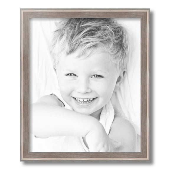 ArtToFrames 15" x 18" Contrast Light Grey Picture Frame, 15x18 inch Gray Wood Poster Frame (WOM-4929)