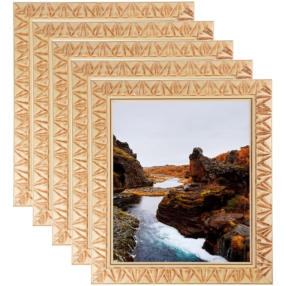ArtToFrames 15" x 18" Ivory Picture Frame, 15x18 inch White Wood Poster Frame (WOM-4946), 5 Pack