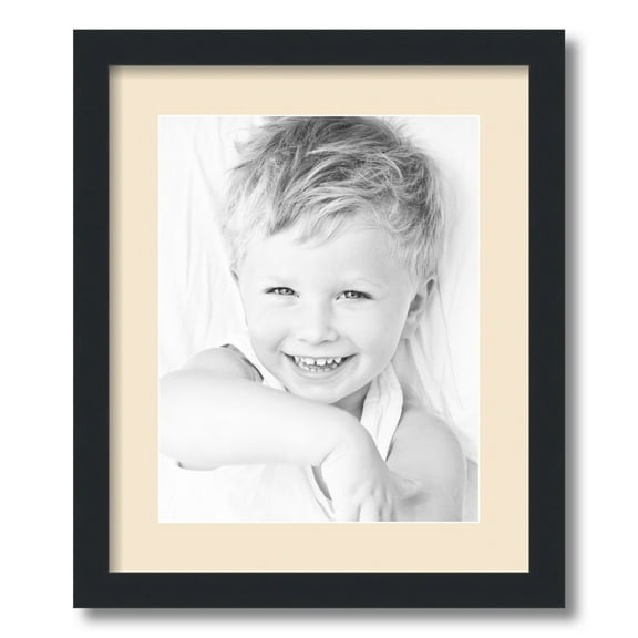 ArtToFrames 15x18" Matted Picture Frame with 11x14" Single Mat Photo Opening Framed in 1.25" Satin Black and 2" Alabaster Mat (FWM-3926-15x18)