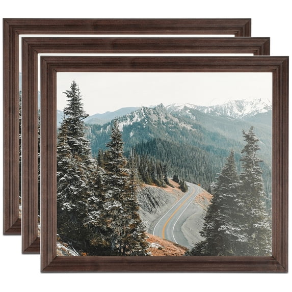 ArtToFrames 15" x 18" Walnut Picture Frame, 15x18 inch Brown MDF Poster Frame (WOM-4094), 3 Pack