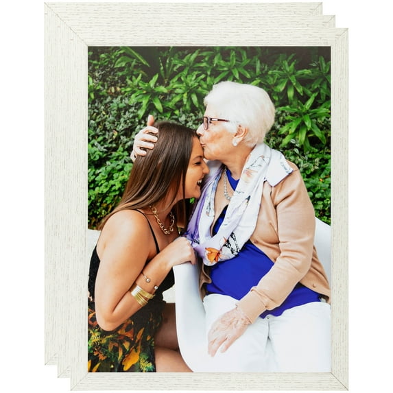 ArtToFrames 15" x 18" White Stain Picture Frame, 15x18 inch White Wood Poster Frame (WOM-4110), 3 Pack