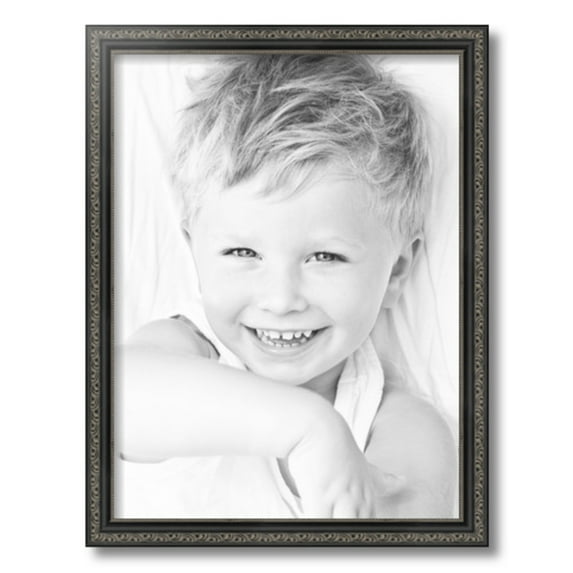 ArtToFrames 15" x 20" Antique Black Picture Frame, 15x20 inch Black Wood Poster Frame (WOM-5106)