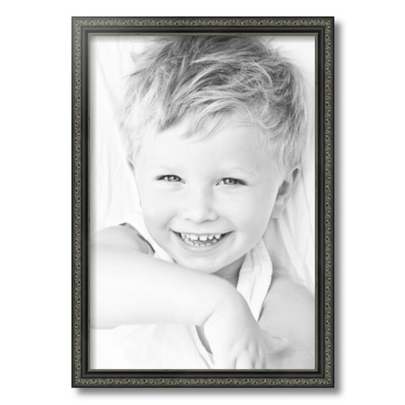 ArtToFrames 15" x 22" Antique Black Picture Frame, 15x22 inch Black Wood Poster Frame (WOM-5106)