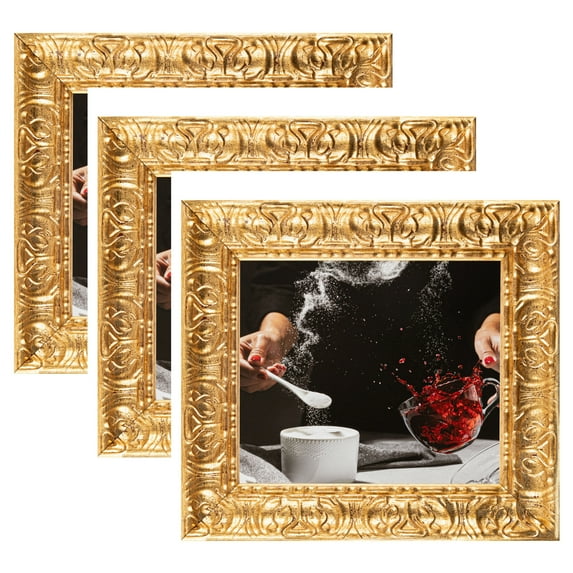 ArtToFrames 15" x 26" Antique Floral Gold Picture Frame, 15x26 inch Multi Wood Poster Frame (WOM-5169), 3 Pack