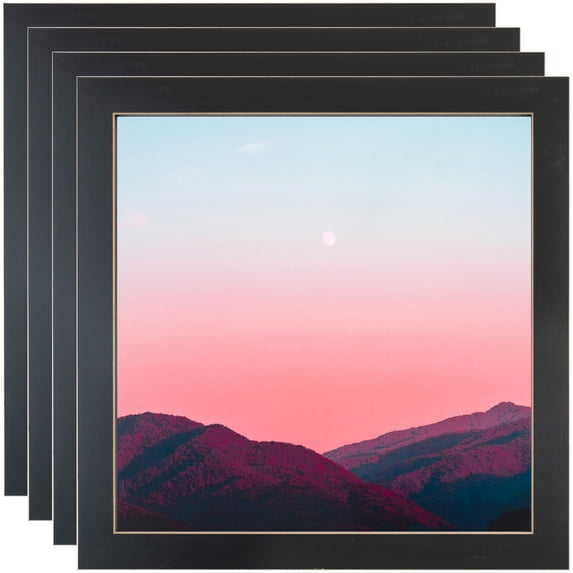 ArtToFrames 15" x 27" Raw Edge Black Picture Frame, 15x27 inch Black MDF Poster Frame (WOM-4460), 4 Pack