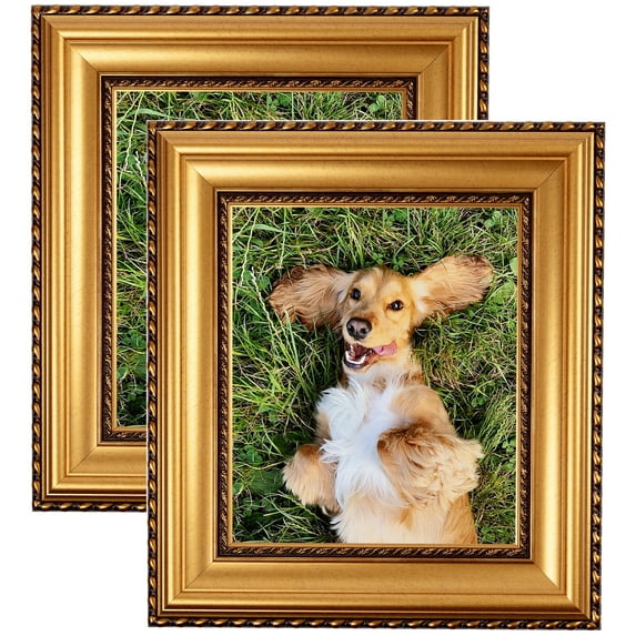 ArtToFrames 15" x 34" Antique Gold and Black with rope Picture Frame, 15x34 inch Multi Wood Poster Frame (WOM-5167), 2 Pack