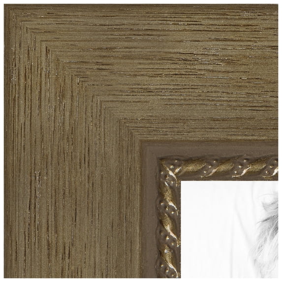 ArtToFrames 15" x 34" Metallic Gold with Ornate Detail Picture Frame, 15x34 inch Gold Wood Poster Frame (WOM-4576)