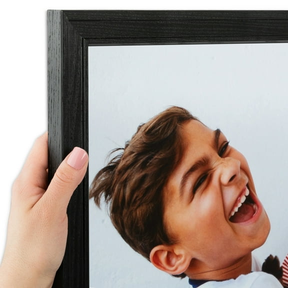 ArtToFrames 15" x 40" Black Picture Frame, 15x40 inch Black Wood Poster Frame (WOM-4107)