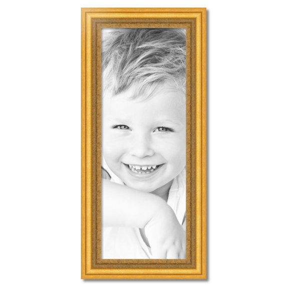 ArtToFrames 15" x 40" Traditional (real) Gold Leaf Picture Frame, 15x40 inch Gold Wood Poster Frame (WOM-4528)