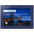 thumbnail image 1 of ArtToFrames 15x10.02 Inch - 38x26 CM Blue Puzzle Frame for 1000 piece Puzzles.1.50 Inch Custom Wood Puzzle Frames, Navy Blue - Comes with Regular Glass, 1 of 5