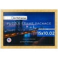 thumbnail image 1 of ArtToFrames 15x10.02 Inch - 38x26 CM Gold Puzzle Frame for 1000 piece Puzzles.0.75 Inch Custom Wood Puzzle Frames, Bright Gold - Comes with Regular Glass, 1 of 6
