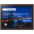 thumbnail image 1 of ArtToFrames 15x11.2 Inch - 28.5x38 CM Brown Puzzle Frame for 100 piece Puzzles.1.00 Inch Custom Wood Puzzle Frames, Verlinga Brown - Comes with Regular Glass, 1 of 6