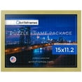 thumbnail image 1 of ArtToFrames 15x11.2 Inch - 28.5x38 CM Green Puzzle Frame for 100 piece Puzzles.0.81 Inch Custom Wood Puzzle Frames, Olive - Comes with Regular Glass, 1 of 6