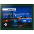 thumbnail image 1 of ArtToFrames 15x11.2 Inch - 28.5x38 CM Green Puzzle Frame for 100 piece Puzzles.1.00 Inch Custom Wood Puzzle Frames, Green - Comes with Regular Glass, 1 of 6