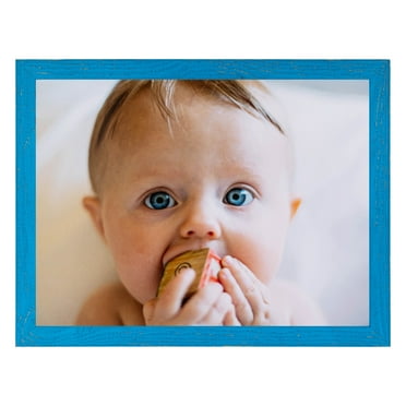 ArtToFrames 15x15" Bright Blue Picture Frame, Blue Wood Poster Frame, with Regular Glass and 2 (FBPL-4751)