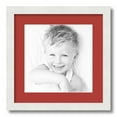 thumbnail image 1 of ArtToFrames 15x15 Matted Picture Frame with 11x11 Single Mat Photo Opening Framed in 1.25 Satin White Frame and 2 Deep Red Mat (FWM-3966-15x15), 1 of 8