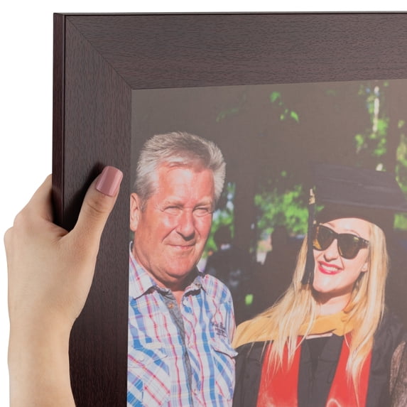 ArtToFrames 15x17 Inch Mahogany Picture Frame, This Brown MDF Poster Frame is Great for Your Art or Photos, Comes with Regular Glass (2WOM-3977)