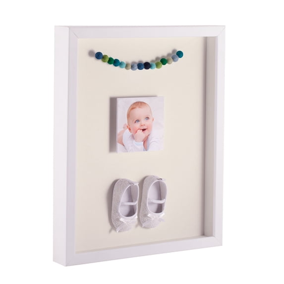 ArtToFrames 15x18 Inch Shadow Box Picture Frame, with a Satin White 1 Wide Shadowbox frame and Brilliant White Mat Backing (4655)