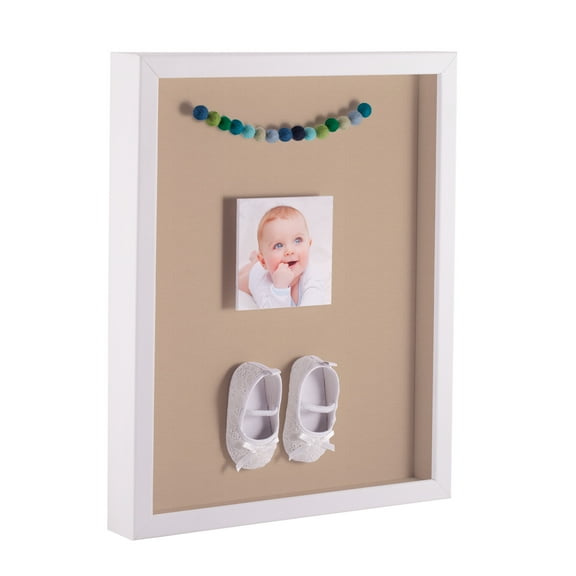 ArtToFrames 15x18 Inch Shadow Box Picture Frame, with a Satin White 1 Wide Shadowbox frame and Scotch Mist Mat Backing (4655)