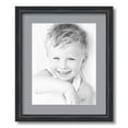thumbnail image 1 of ArtToFrames 15x18 Matted Picture Frame with 11x14 Single Mat Photo Opening Framed in 1.25 Black Stain on Solid Red Oak and 2 Silver Mat (FWM-4083-15x18), 1 of 8