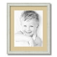 thumbnail image 1 of ArtToFrames 15x18 Matted Picture Frame with 11x14 Single Mat Photo Opening Framed in 1.25 Off White Wash on Ash and 2 Green Whisper Mat (FWM-4098-15x18), 1 of 8