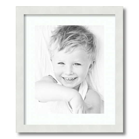 ArtToFrames 15x18" Matted Picture Frame with 11x14" Single Mat Photo Opening Framed in 1.25" Satin White Frame and 2" Super White Mat (FWM-3966-15x18)