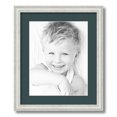 thumbnail image 1 of ArtToFrames 15x18 Matted Picture Frame with 11x14 Single Mat Photo Opening Framed in 1.25 Off White Wash on Ash and 2 Evergreen Mat (FWM-4098-15x18), 1 of 8