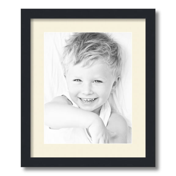 ArtToFrames 15x18 Matted Picture Frame with 11x14 Single Mat Photo Opening Framed in 1.25 Satin Black and 2 Ivory Mat (FWM-3926-15x18)