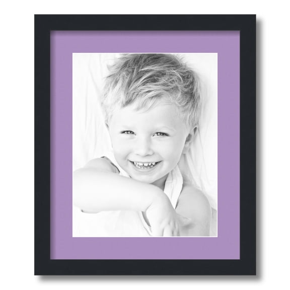 ArtToFrames 15x18 Matted Picture Frame with 11x14 Single Mat Photo Opening Framed in 1.25 Satin Black and 2 Lavender Mist Mat (FWM-3926-15x18)