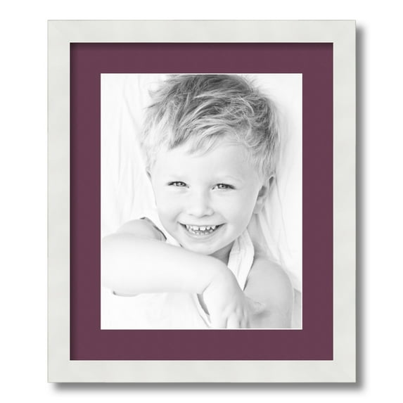 ArtToFrames 15x18 Matted Picture Frame with 11x14 Single Mat Photo Opening Framed in 1.25 Satin White Frame and 2 Ruby Mat (FWM-3966-15x18)