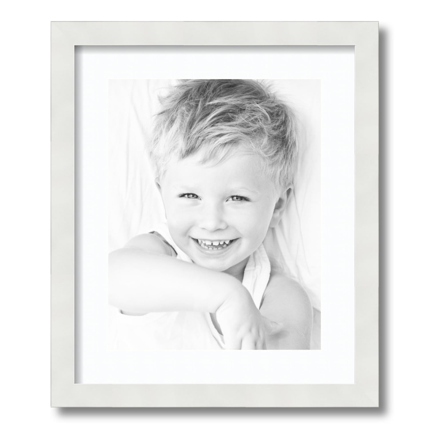 Framatic Fineline 11x14 White Frame with Single 8x10 Mat