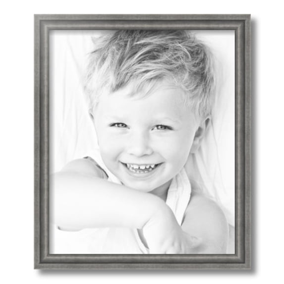 ArtToFrames 15x18" Muted Cold Silver Picture Frame, Silver MDF Poster Frame, with Regular Glass and Foam Backing 3/16 inch (FBPL-4682)