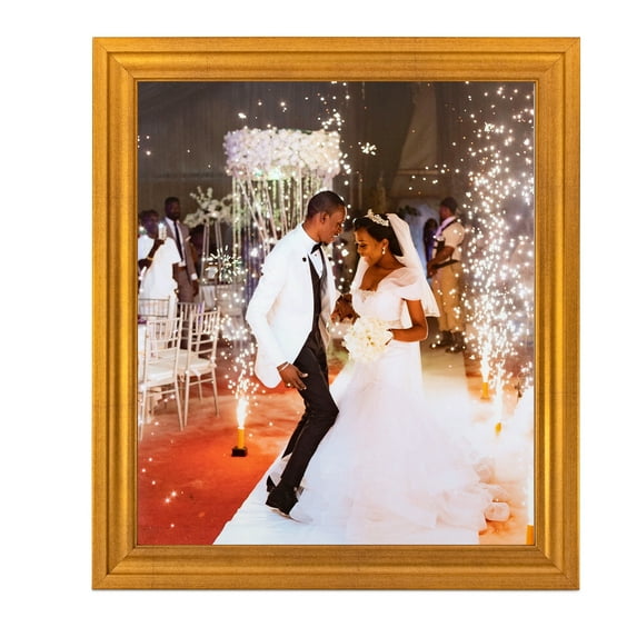 ArtToFrames 15x18" Muted Gold Glow Picture Frame, Gold MDF Poster Frame, with Regular Glass and Foam Backing 3/16 inch (FBPL-4680)