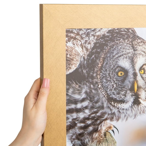 ArtToFrames 15x20 Inch Metallic Gold Picture Frame, This Gold MDF Poster Frame is Great for Your Art or Photos, Comes with Regular Glass (2WOM-4500)