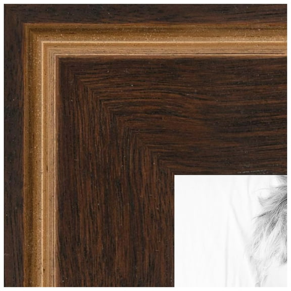 ArtToFrames 15x20 inch Contrast Walnut Picture Frame, Brown Wood Poster Frame (4932)