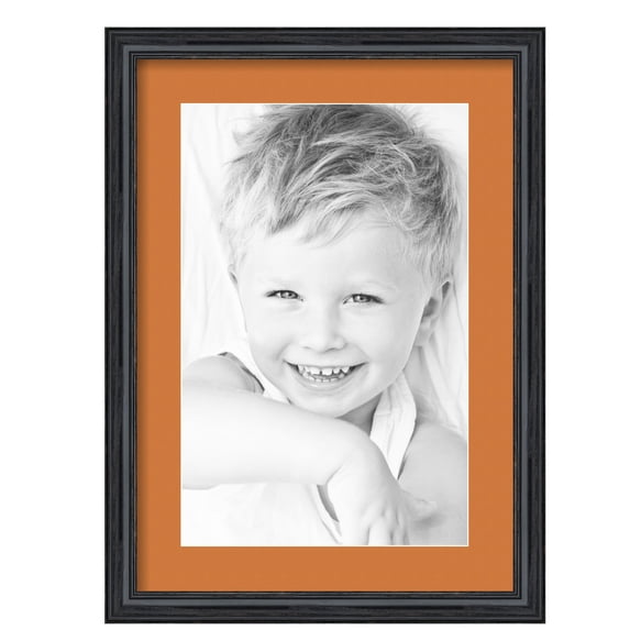 ArtToFrames 15x21" Matted Picture Frame with 11x17" Single Mat Photo Opening Framed in 1.25" Black Stain on Solid Red Oak and 2" Octoberfest Mat (FWM-4083-15x21)