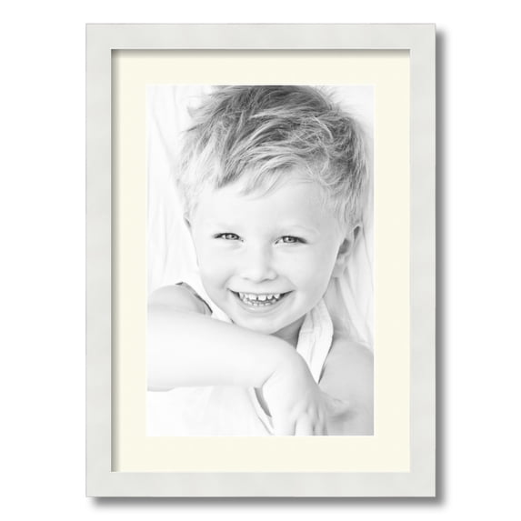 ArtToFrames 15x21 Matted Picture Frame with 11x17 Single Mat Photo Opening Framed in 1.25 Satin White Frame and 2 Brilliant White Mat (FWM-3966-15x21)
