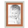 thumbnail image 1 of ArtToFrames 15x21" Matted Picture Frame with 11x17" Single Mat Photo Opening Framed in 1.25" Off White Wash on Ash and 2" Red Orange Mat (FWM-4098-15x21), 1 of 8