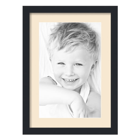 ArtToFrames 15x21" Matted Picture Frame with 11x17" Single Mat Photo Opening Framed in 1.25" Satin Black and 2" Alabaster Mat (FWM-3926-15x21)