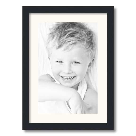 ArtToFrames 15x21 Matted Picture Frame with 11x17 Single Mat Photo Opening Framed in 1.25 Satin Black and 2 White Mat (FWM-3926-15x21)
