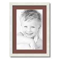 ArtToFrames 15x21" Matted Picture Frame with 11x17" Single Mat Photo Opening Framed in 1.25" Satin White Frame and 2" Brique Mat (FWM-3966-15x21)