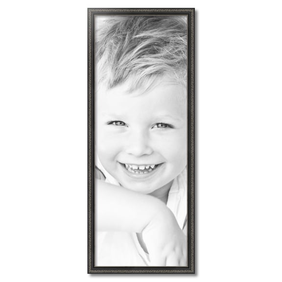 ArtToFrames 15x40 inch Antique Black Picture Frame, Black 15" x 40" Wood Poster Frame (WOM-5106) 1234