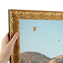 ArtToFrames 16" x 16" 1.75" wide - Gold and Black Picture Frame, 16x16 inch Gold Wood Poster Frame (WOM-4902), 4 Pack