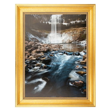 ArtToFrames 16" x 16" Antique Gold Picture Frame, 16x16 inch Gold Wood Poster Frame (WOM-2035), 1 Pack