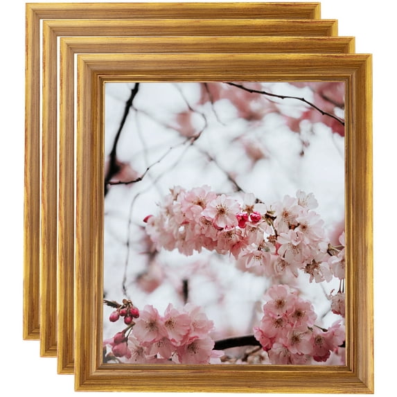 ArtToFrames 16" x 16" Antique Yellow Picture Frame, 16x16 inch Multi Wood Poster Frame (WOM-4948), 4 Pack